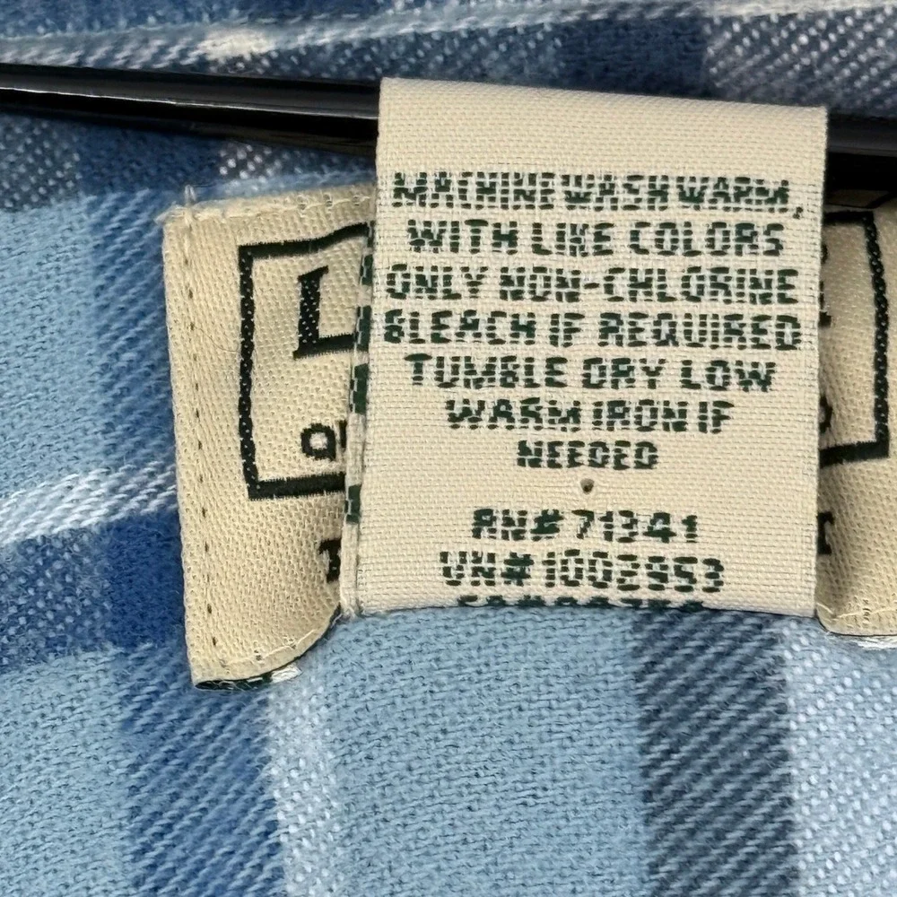 LLBean Flannel Shirt Mens XL Reg Traditional Fit Plaid  Long Sleeve‎ Cotton Blue